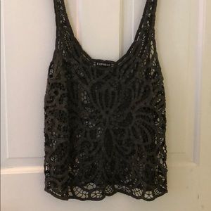 Express lace detail tank